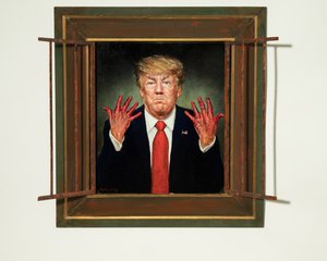 Trump obviněn, 2020 (olej na panelu)