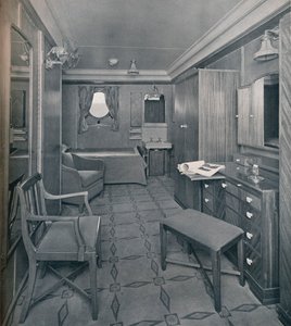 Apartmány v oblasti první třídy na palubě císařovny S.S. Británie, 1931 od Stewart Bale Limited