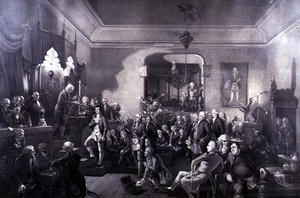 Inaugurace Roberta Burnse (1759-96) jako laureáta básníka v Lodge, Canongate, Edinburgh od Stewart Watson