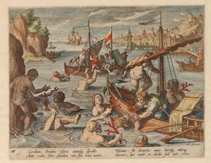 Lov korálů. Ze série Lov divokých zvířat, ptáků a ryb, 1578.