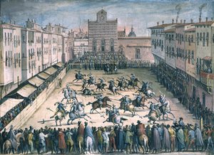 Závod na koních na náměstí Piazza Santa Croce, 1561-1562