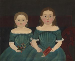 Mary a Elizabeth Hathawayovy, asi 1849 (olej na plátně) od Sturtevant J. Hamblin
