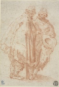 Dva vousáči v otrhaných pláštích od Style of Jacques Callot