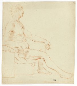 Sedící akademický mužský akt od Style of Jacques Louis David