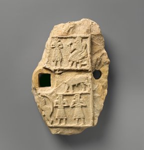 Reliéfní deska s banketovou scénou, cca 2600–2500 př. n. l. (sádrovec alabastr) od Sumerian Sumerian