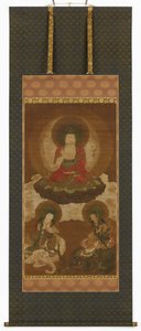 Buddhistická triáda: Šákjamuni, Manjusri a Samantabhadra, období Edo, polovina 17.–začátek 18. století. od Sumiyoshi Gukei