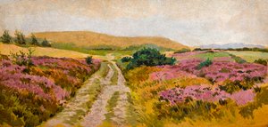 Krajina s Heather (akvarel na papíře) od Sunderland Rollison