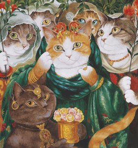 Ilustrace z knihy Cats Galore! A Compendium of Cultured Cats (vyd. 2015) od Susan Herbert