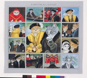 Ilustrace z knihy Cats Galore! A Compendium of Cultured Cats (vyd. 2015) od Susan Herbert