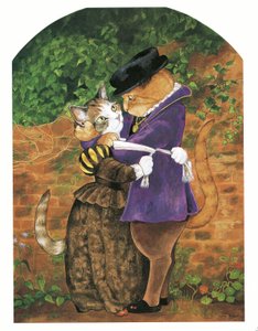 Ilustrace z knihy Pre-Raphaelite Cats (vyd. 1999) od Susan Herbert