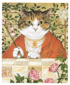 Ilustrace z knihy Pre-Raphaelite Cats (vyd. 1999) od Susan Herbert