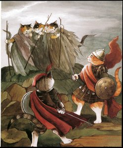 Ilustrace z knihy Shakespeare Cats (vyd. 1996) od Susan Herbert
