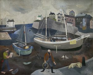 Brixham Harbour (olej na plátně) od Suzanne Cooper