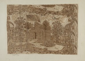 Historický tištěný textil, c. 1940.