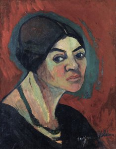 ""Autoportrét"" (Autoportrét) Obraz Suzanne Valadon (1865-1938) cca 1916 Soukromá sbírka od Suzanne Valadon