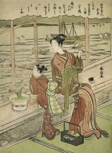 Dvoukvětá třešeň: Motoura z Minami Yamasakiya od Suzuki Harunobu
