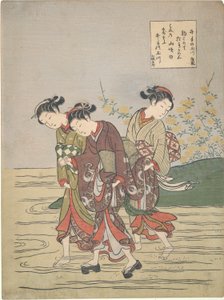 Dívky brodící Ide no Tamagawa od Suzuki Harunobu