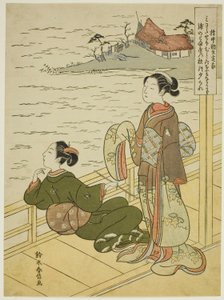 Gonchunagon Sadaie (Fujiwara no Teika), z nepojmenované série parodií na Tři večerní básně od Suzuki Harunobu