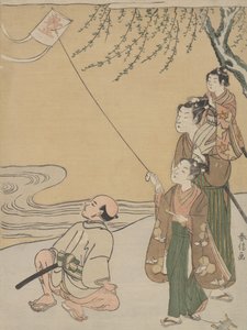 pouštění draků, ca. 1766, ca. 1766. od Suzuki Harunobu