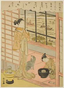 Řada lidí je opět v Shinagawě (norma Shinagawy), ze seriálu ``Anglické ght fascio be view ws of Edo (furyu Eight Views of Edo)