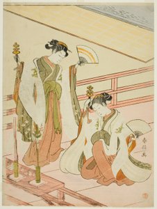 Tanec panen svatyně Ohatsu a Onami od Suzuki Harunobu