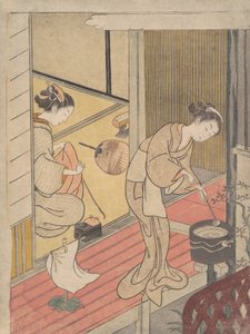 Vracející se plachty věšáku na ručníky, ca. 1766, ca. 1766. od Suzuki Harunobu