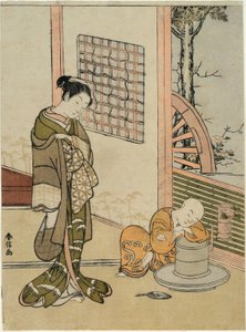 The Sleeping Tea-Boy (parodie na Hokaso) od Suzuki Harunobu