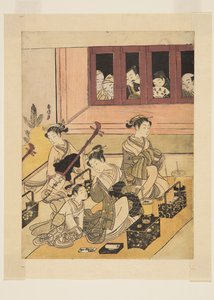 The Watchers and the Watched (barevný dřevotisk) od Suzuki Harunobu