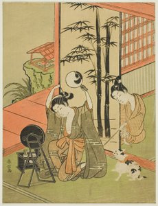 Lechtání její nohy od Suzuki Harunobu