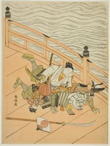 Ushiwakamaru Idea d Benkei Fightchin g Zvuk Vzájemná pomoc B důvod od Suzuki Harunobu