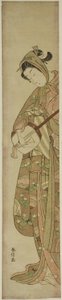 Žena hrající na Shamisen od Suzuki Harunobu