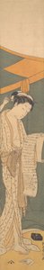 Žena v nočním rouchu čte dopis, 1764-72., 1764-72. od Suzuki Harunobu