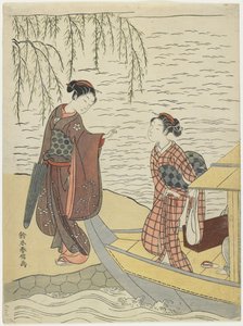 Ženy vystupující z člunu, c. 1767 od Suzuki Harunobu