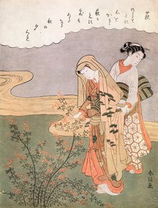Mladá dáma a služebná, c1745-1770. od Suzuki Harunobu