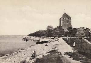 Švédsko / Švédsko: Gotland, Wisby, Kruttornet (č/b foto) od Swedish Photographer