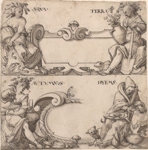 Voda a země/podzim a zima od Swiss 16th Century