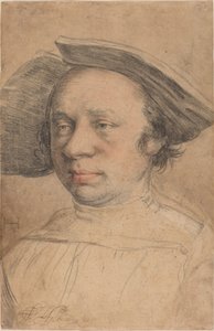 Portrét muže v klobouku se širokou krempou od Swiss 16th Century after Hans Holbein the Younger
