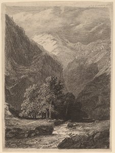 Horská krajina od Swiss 19th Century