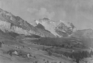 La Jungfrau, cena Vue depuis Wengen (černobílá fotografie) od Swiss Photographer