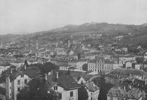 Saint-Gall, Vue generale (černobílá fotografie) od Swiss Photographer