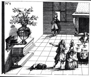 Hudební strom ptačí zpěv, publikovaný kolem roku 1670 od Swiss School