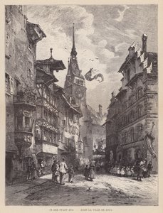 In der Stadt Zug, Ve městě Zug (rytina) od Swiss School
