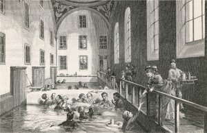 V teplých sádrových lázních Leuk (Valais) od Swiss School