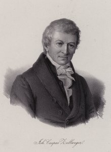 Johann Caspar Zellweger, švýcarský textilní podnikatel a filantrop (rytina) od Swiss School