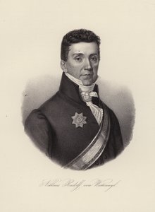 Niklaus Rudolf von Wattenwyl, švýcarský generál a poslední starosta restaurování ve městě Bern (rytina) od Swiss School