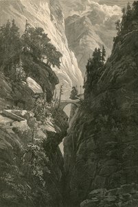 Scéna na Via Mala, na cestě z Coire do Splugen od Swiss School