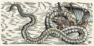Mořská příšera, ilustrace z knihy "Historiae Animalium", Conrad Gesner od Swiss School