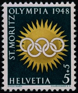 Známka k zimním olympijským hrám 1948