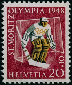 Známka k zimním olympijským hrám 1948