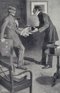 John Stuart Mill přináší svému příteli Thomasi Carlylovi hroznou zprávu, že neopatrná dívka spálila jeho rukopis (litografie). od Sydney C Lucas